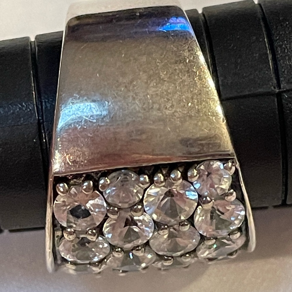 Jtv Silver Silver Crystal Statement Ring - image 6